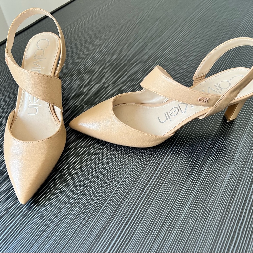 Calvin Klein nude heels - size 7, never worn